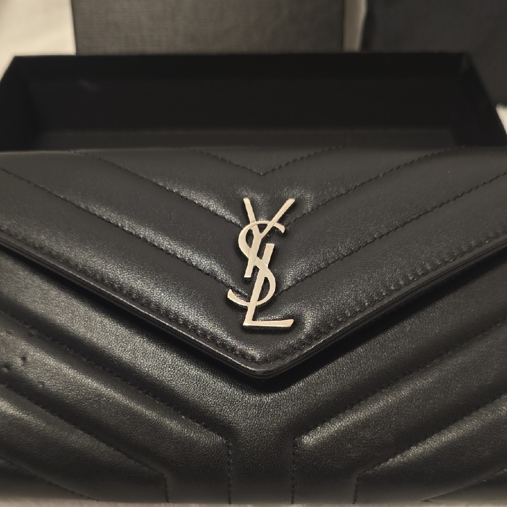 Saint Laurent Quilted Black Leather Wallet